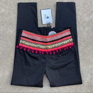 NEW Multicolored/Embellished Ankle Pants: Madrid